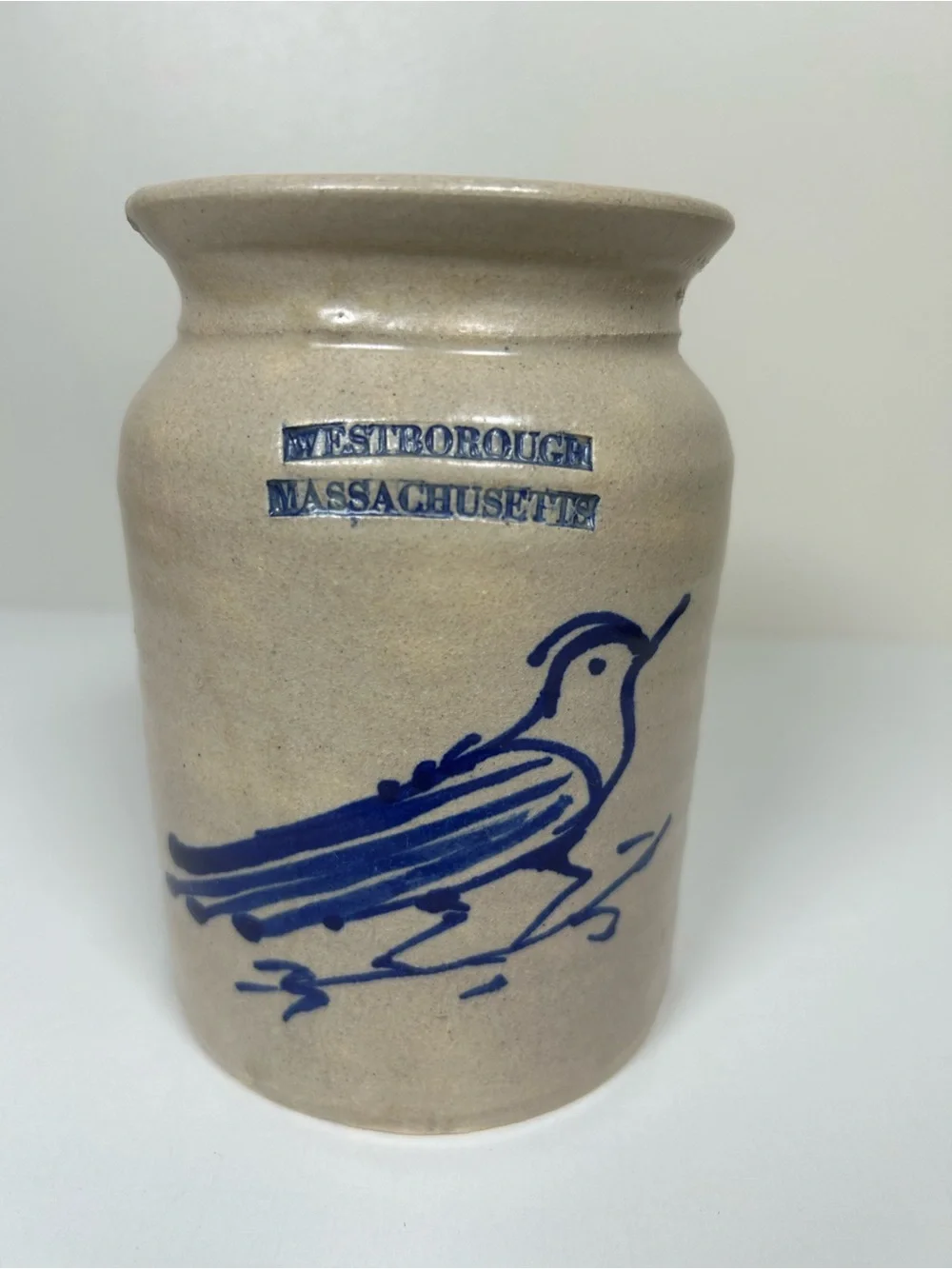 Nancy Sampson 6” Vintage 1988 Stoneware Pottery Jar Westborough Westminster Mass
